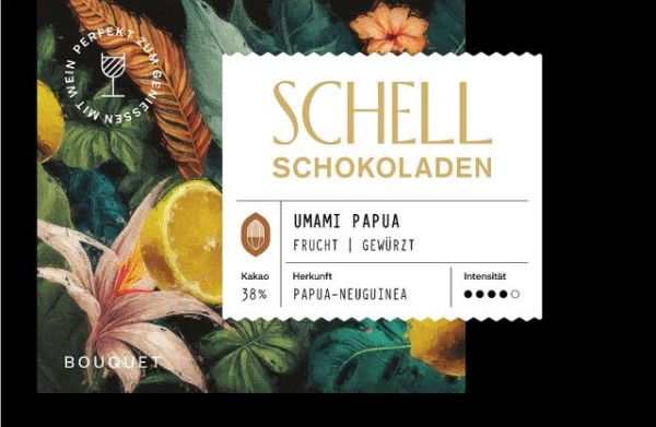 Schell Umami Papua 36 % Milch Schokolade 50g