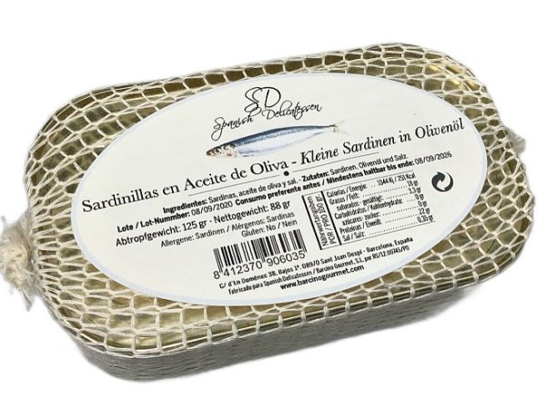 Spanish Delicatessen Kleine Sardines in Olivenöl 125g