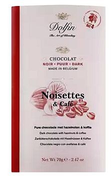 Dolfin Noir Noisette & Café 60% Schokolade 70g Tafel