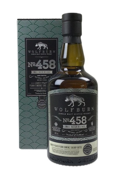 Wolfburn "Batch 458" lightly peated Single Malt Hand Crafted Whisky