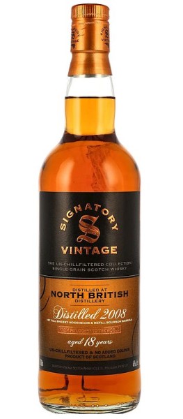 North British 2008/2026 single Grain 18 years old Signatory Scotch Whisky
