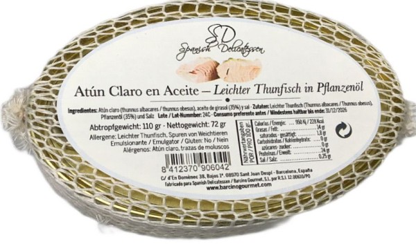 Spanish Delicatessen Thunfisch in Pflanzenöl 110g
