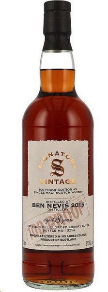 Ben Nevis 2015/2023 Signatory Single Malt Whisky 100 proof Edition
