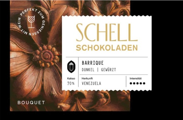 Schell Barrique 70% Edelherbe Schokolade 50g