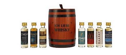 "Ich liebe Whisky" Tasting Fass mit 7 Minis
